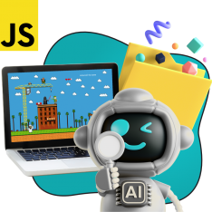 Язык программирования JavaScript + AI. Проектное обучение + геймификация + AI-помощники - КИБЕРшкола программирования для детей, компьютерные курсы для школьников, начинающих и подростков - KIBERone г. Аксай